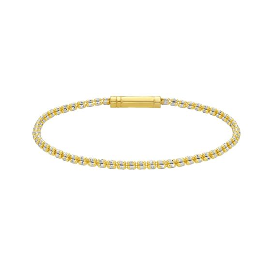14k Two Tone Ice Bracelet
