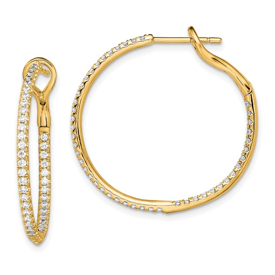 14k Yellow Gold Lab Grown Diamond Earrings 0.73 cttw