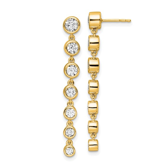 14k Yellow Gold Lab Grown Diamond Earrings 1.50 cttw
