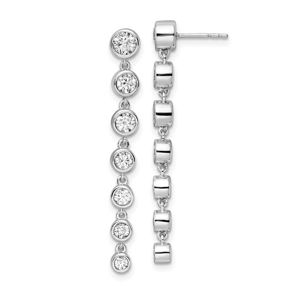 14k White Gold Lab Grown Diamond Earrings 1.50 cttw