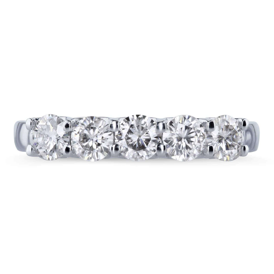 Platinum Prong Set 0.73ctw Round Lab Grown Diamond Wedding Band