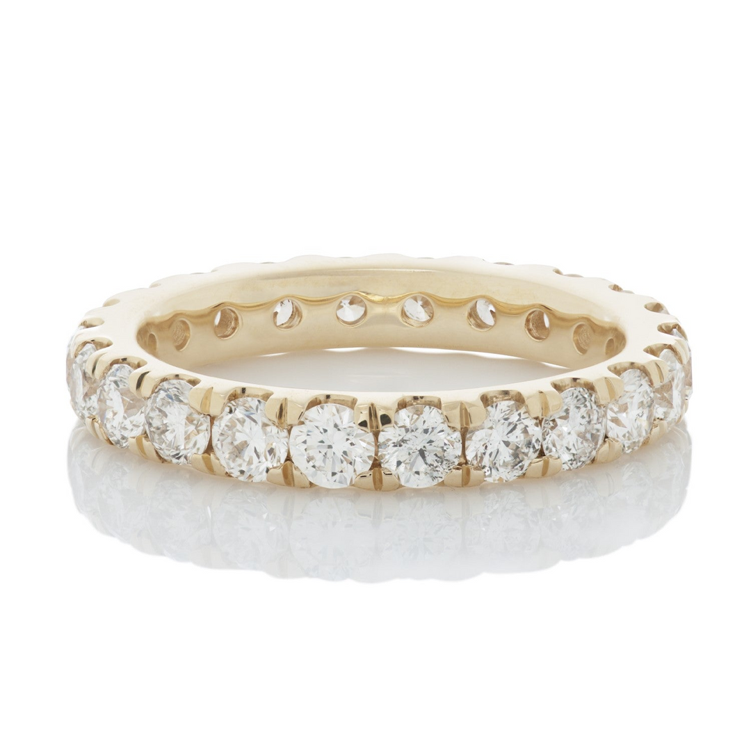 14k Yellow Gold Eternity 2.92ctw Round Lab Grown Diamond Wedding Band
