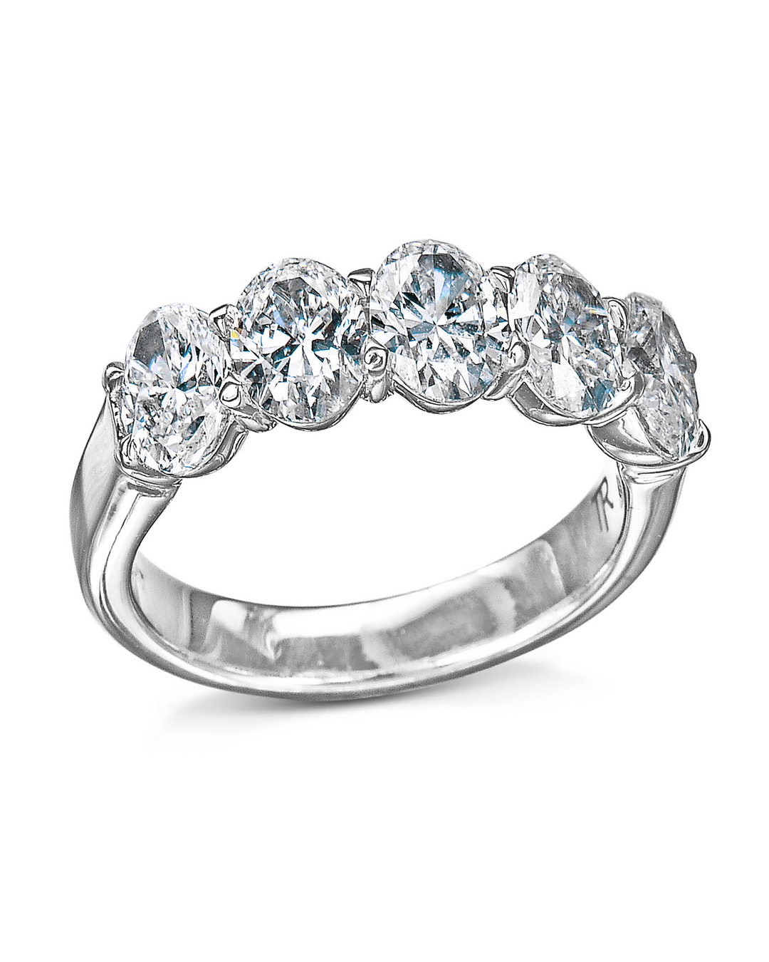 Platinum Prong Set 1.24ctw Oval Lab Grown Diamond Wedding Band