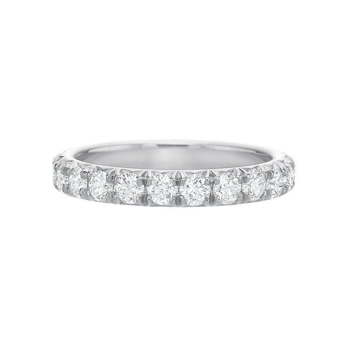 14k White Gold Prong Set 1.56ctw Round Lab Grown Diamond Wedding Band