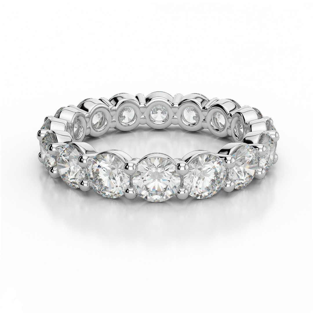 14k White Gold Eternity 3.82ctw Round Lab Grown Diamond Wedding Band
