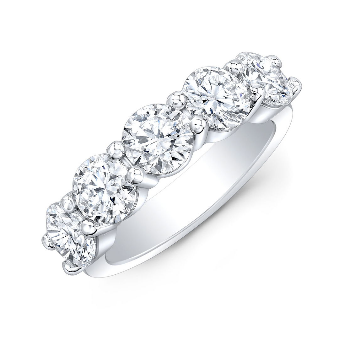 Platinum White Gold Prong Set 2.65ctw Round Lab Grown Diamond Wedding Band