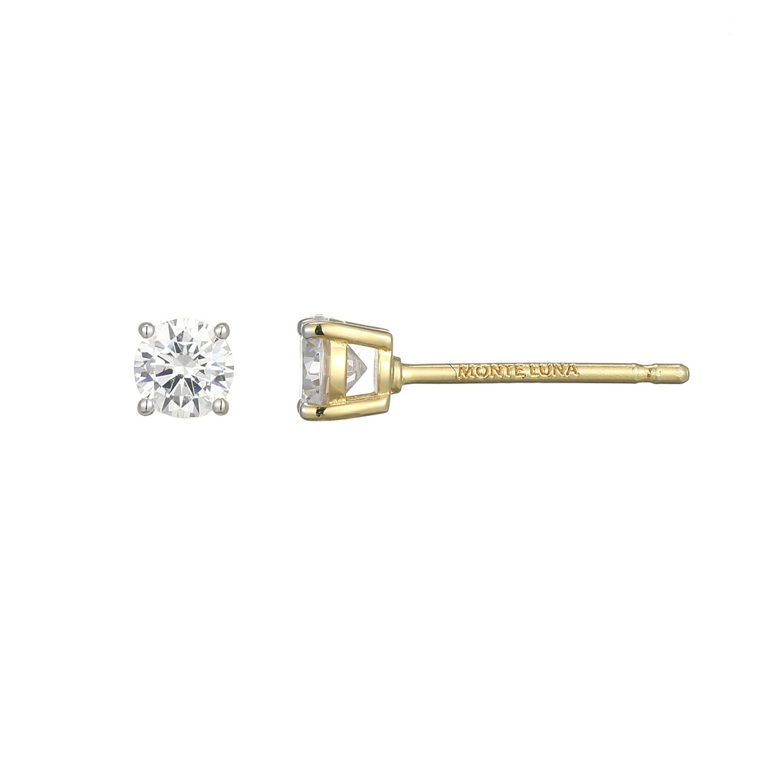 Sterling Silver 0.50cttw Lab Diamond Yellow Stud Earrings