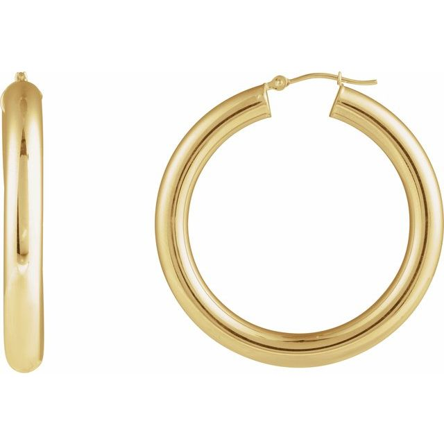 14k Yellow Gold Large Hoop Earrings