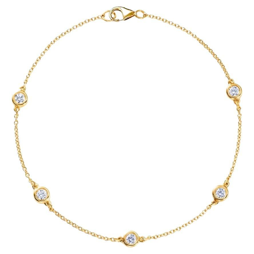 14k Yellow Gold Lab Grown Diamond Bracelet 0.81 cttw