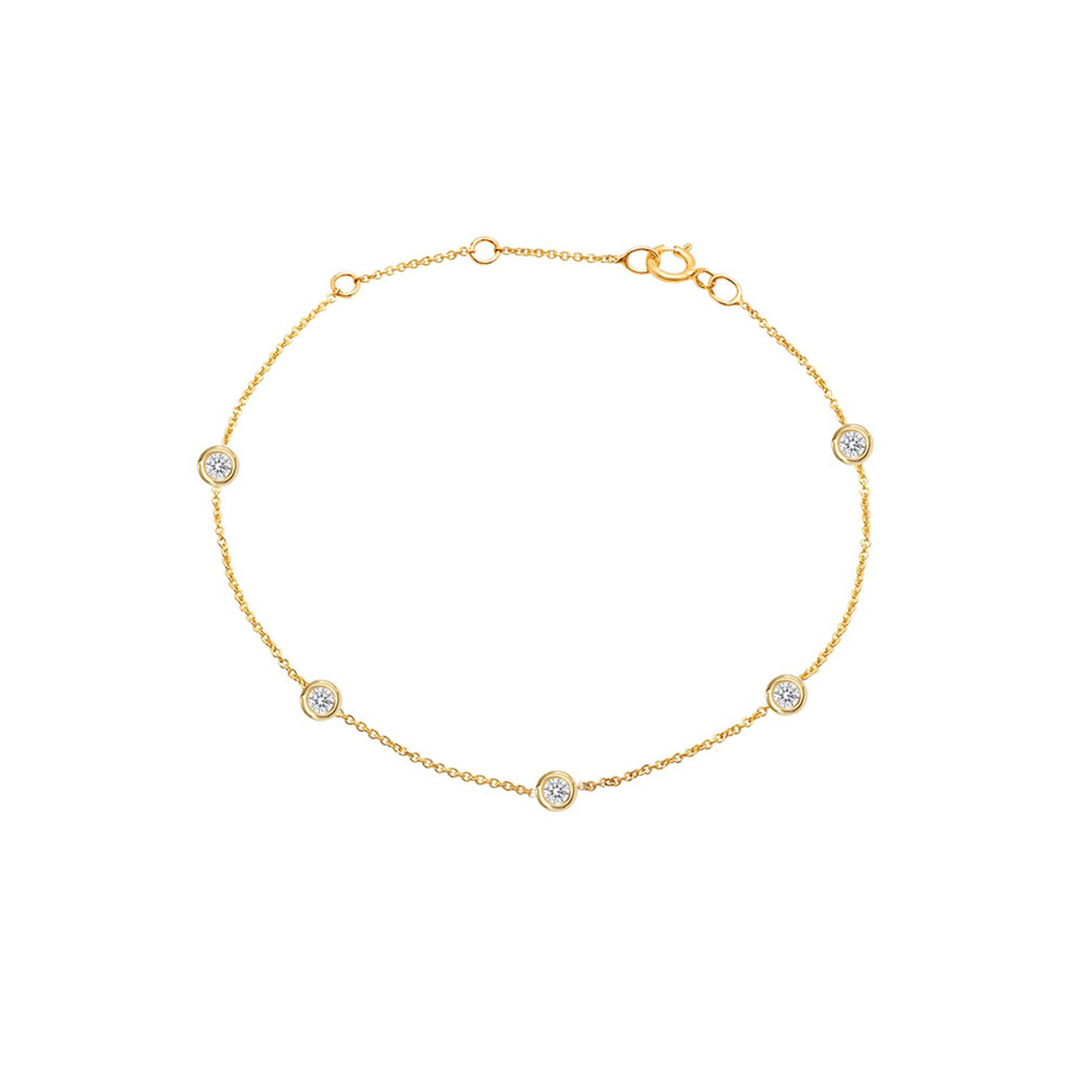 14k Yellow Gold Lab Grown Diamond Bracelet 0.81 cttw