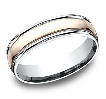 14k white and rose gold Wedding Band