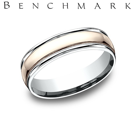 14k white and rose gold Wedding Band
