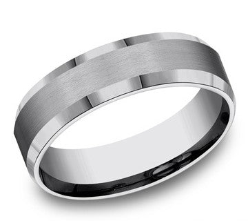 Tungston Grey Satin/Polished Wedding Band