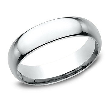 14k White Gold polished Wedding Band