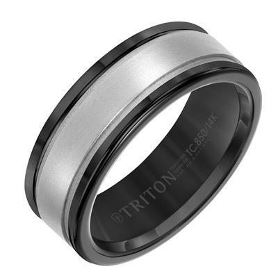 14kt and Tungston Two Tone Wedding Band