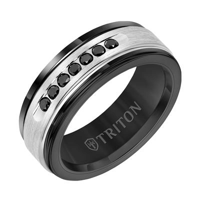 Tungsten and white gold Wedding Band