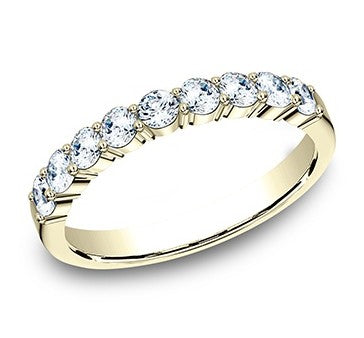 14k Yellow Gold Shared Prong 0.72ctw Round Diamond Wedding Band