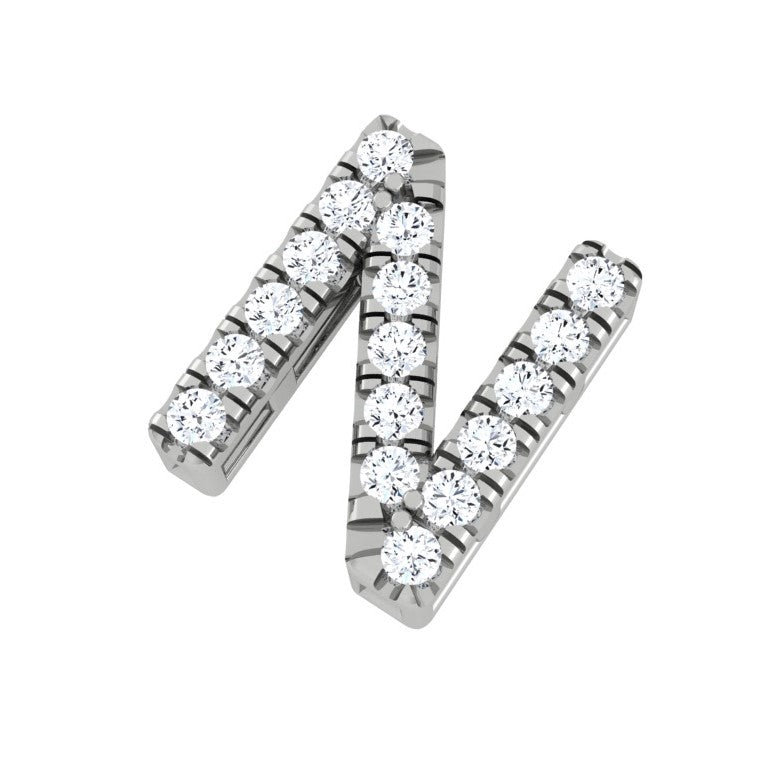 14k White Gold Inital Diamond Pendants