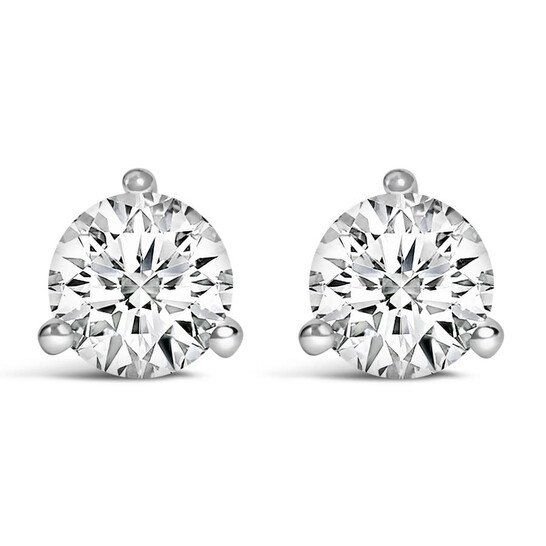 14k White Gold Martini Stud Diamond Earrings 1.06 cttw