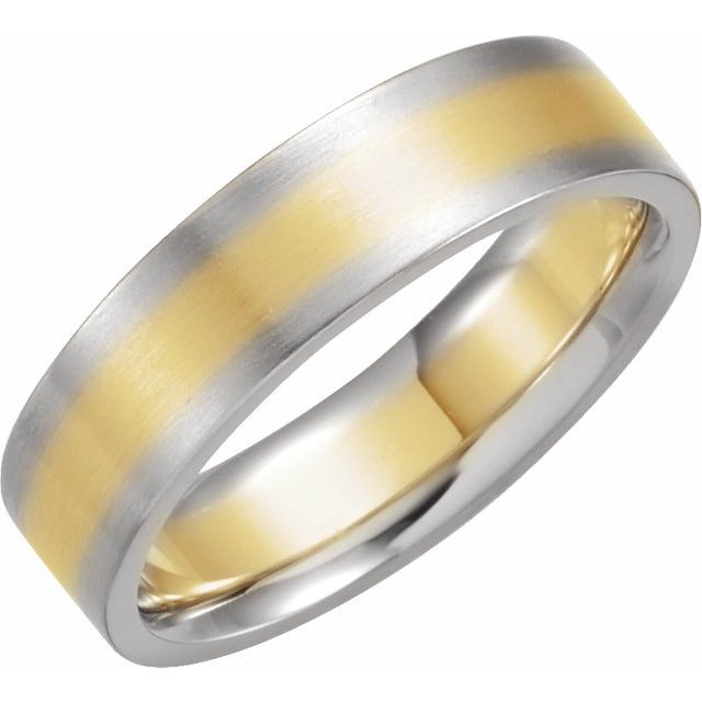 14k Two Tone Satin Eternity Wedding Band