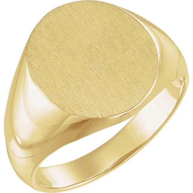 14k Yellow Gold Mens Signet Ring