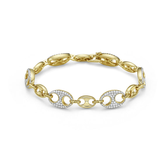 14k Yellow Gold Mariner Diamond Bracelet