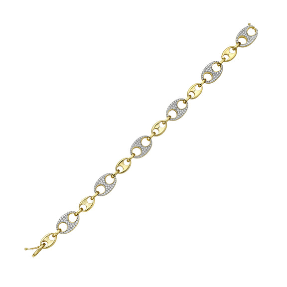 14k Yellow Gold Mariner Diamond Bracelet