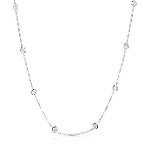 14k White Gold Lab Grown Diamond Necklace