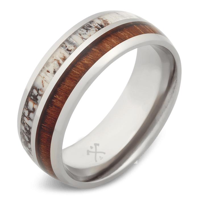 Titanium Hunter Polished Mens Wedding Band