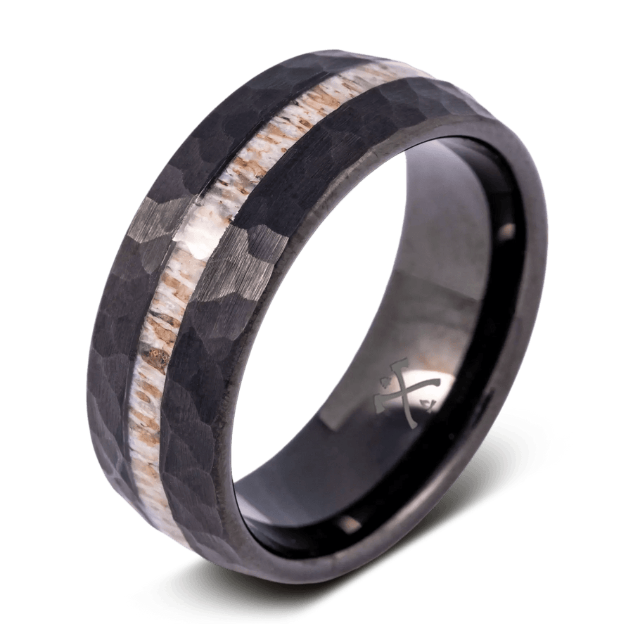 Tungsten Forester Hammered Mens Wedding Band