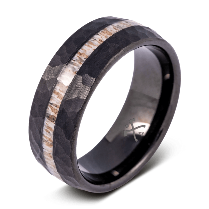 Tungsten Forester Hammered Mens Wedding Band