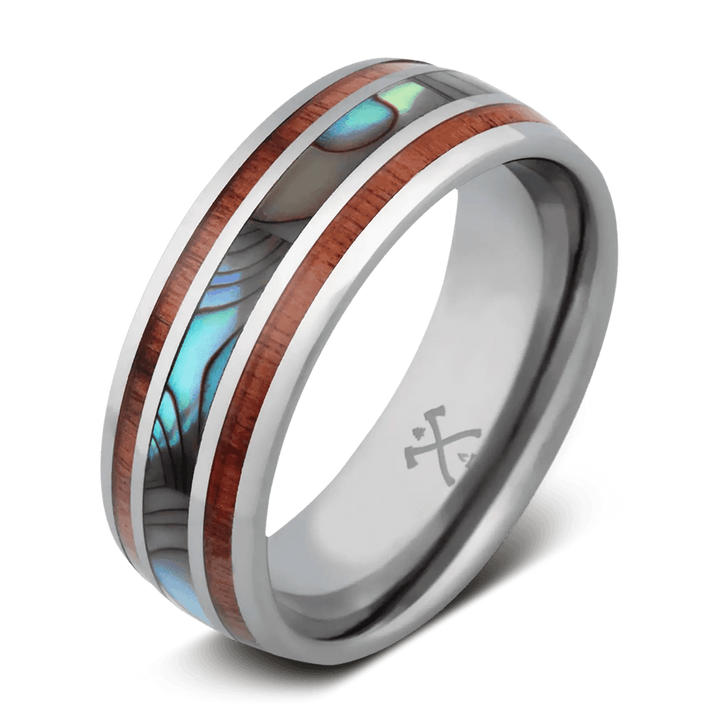 Tungsten Angler Polished Mens Wedding Band