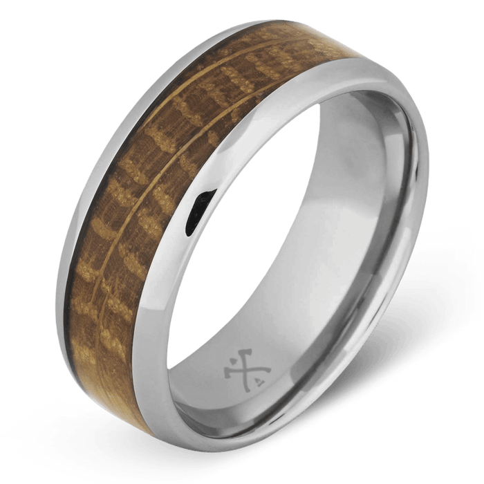 Cobalt Singlebarrel Polished Mens Wedding Band