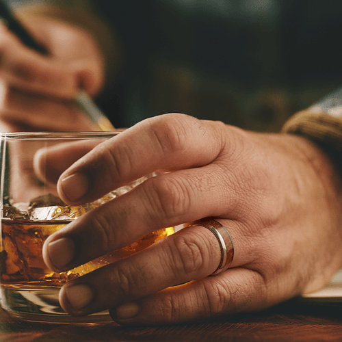 Cobalt Singlebarrel Polished Mens Wedding Band