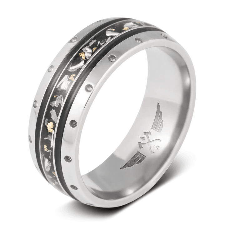 Titanium Warbird Polished Mens Wedding Band