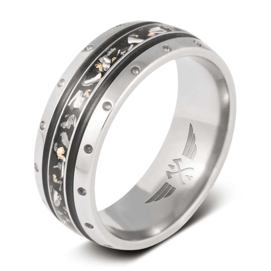 Titanium Warbird Polished Mens Wedding Band