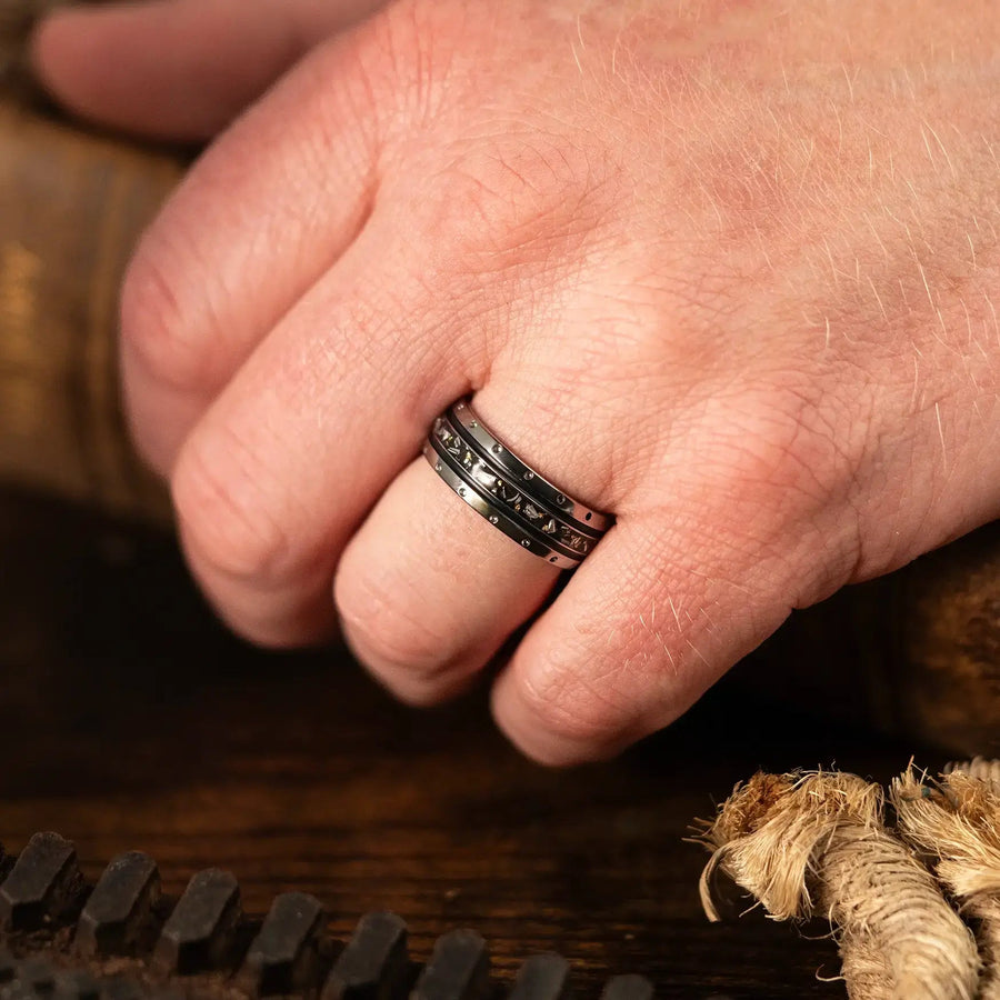 Titanium Warbird Polished Mens Wedding Band