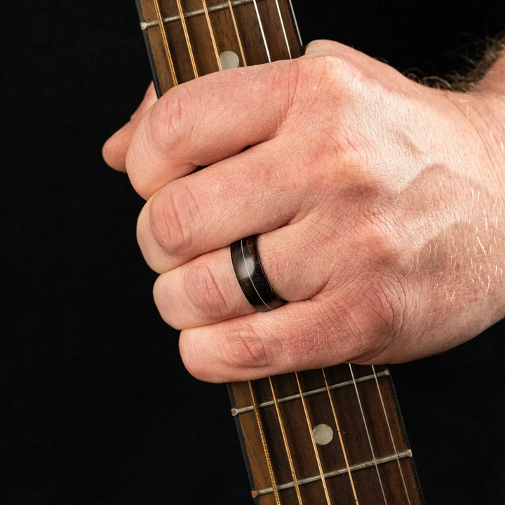Ebony Wood Troubadour Polished Mens Wedding Band