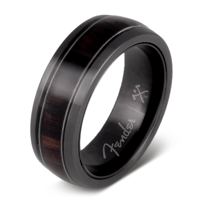 Black Zirconium Lead Satin Mens Wedding Band