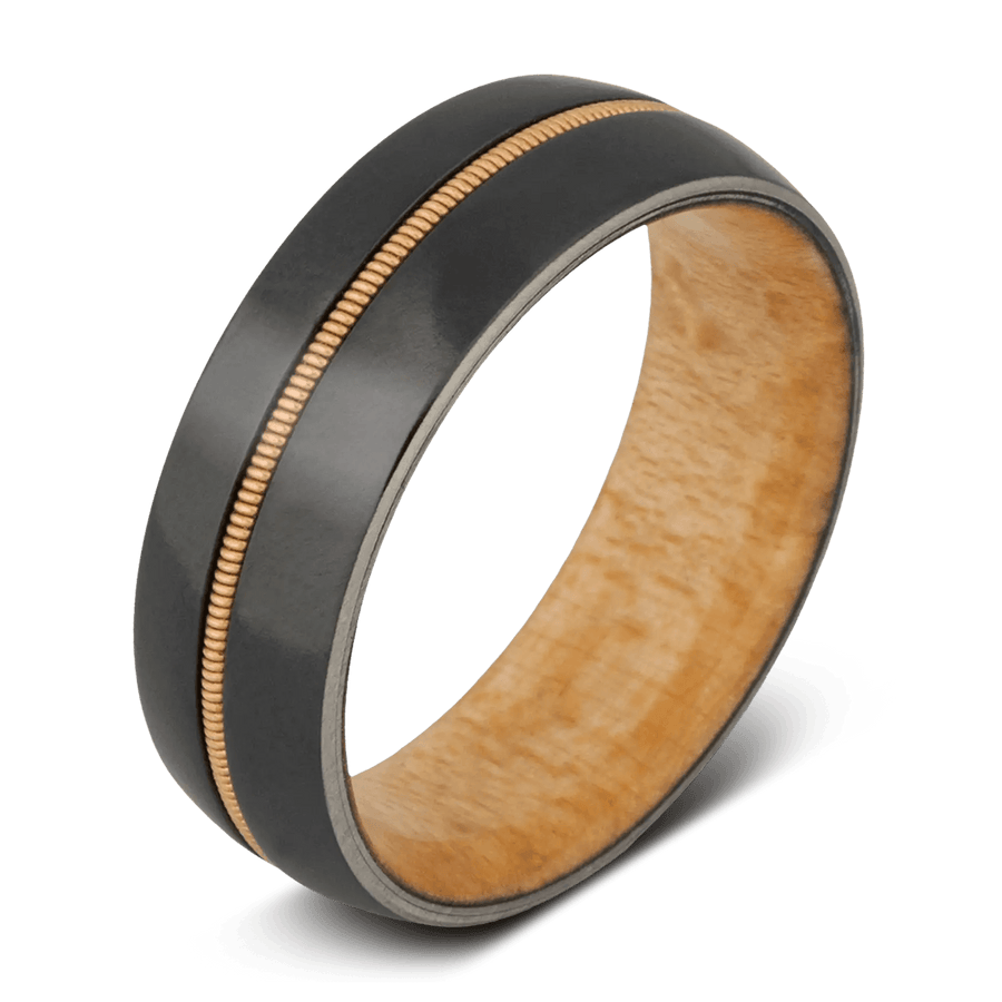 Black Zirconium 1954 Polished Mens Wedding Band