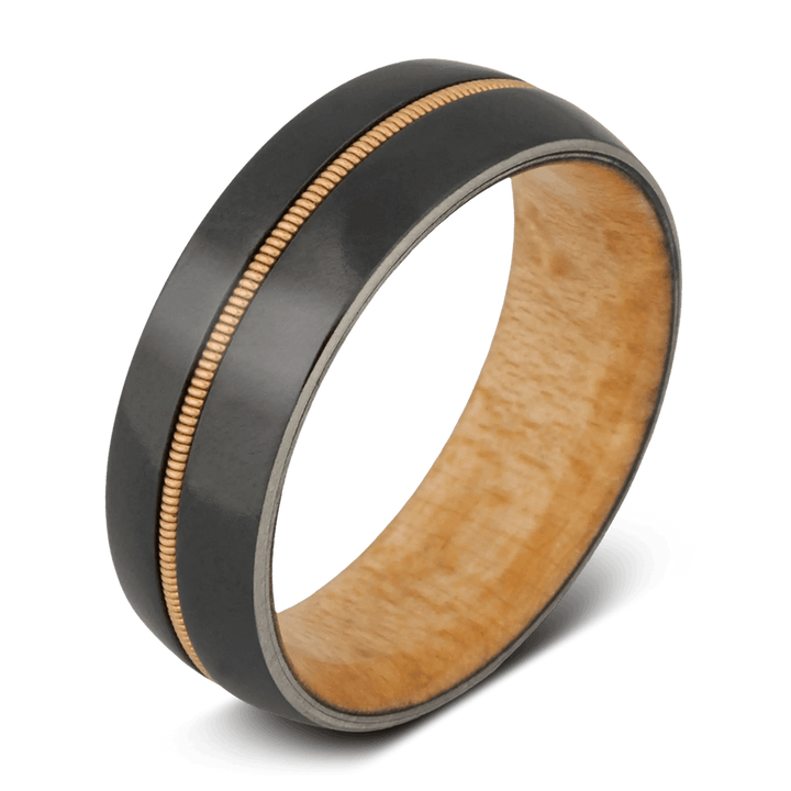Black Zirconium 1954 Polished Mens Wedding Band