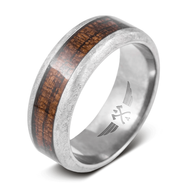 Titanium Macarthur Distressed Mens Wedding Band