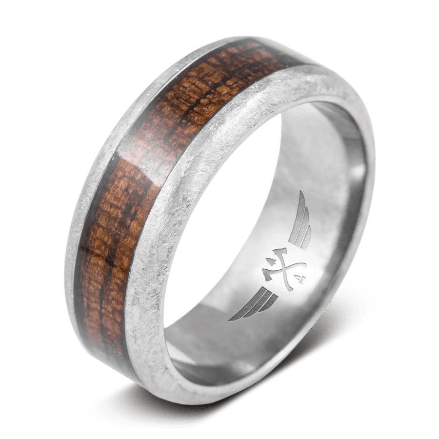 Titanium Macarthur Distressed Mens Wedding Band