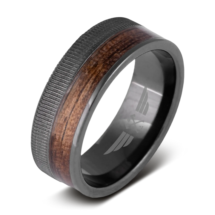 Black Zirconium M1 Polished Mens Wedding Band