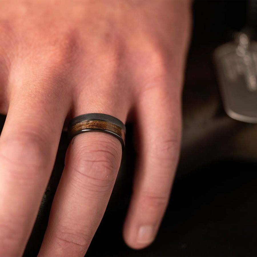 Black Zirconium M1 Polished Mens Wedding Band