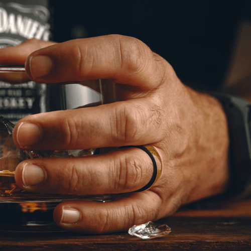 Black Zirconuim Rye Polished Mens Wedding Band