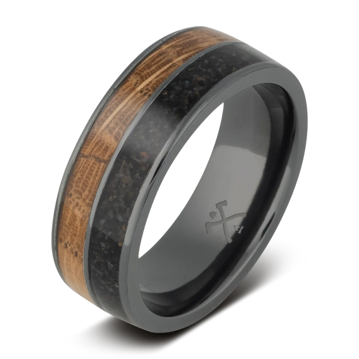 Black Zirconium Tennessee Polished Mens Wedding Band
