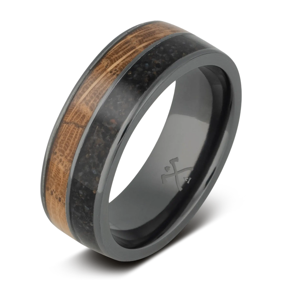 Black Zirconium Tennessee Polished Mens Wedding Band