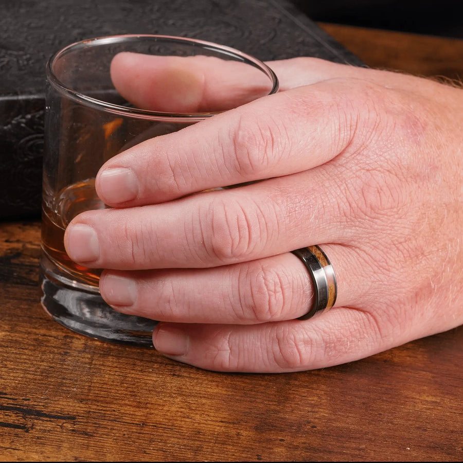 Black Zirconium Tennessee Polished Mens Wedding Band