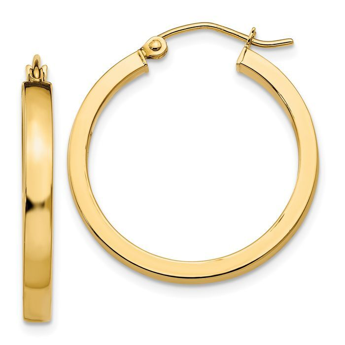 14k Yellow Gold Medium Hoop Earrings